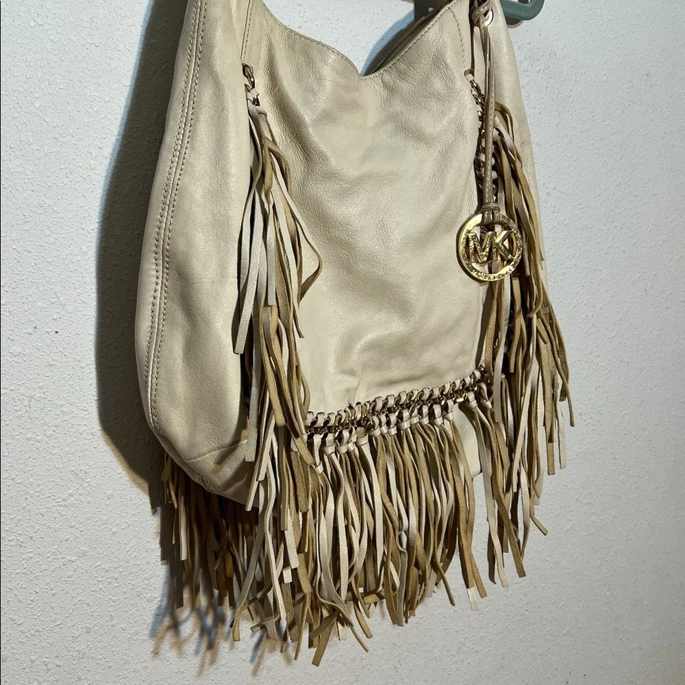 Michael Kors Vienna Fringe Leather Hobo Slouchy Purse Western Festival